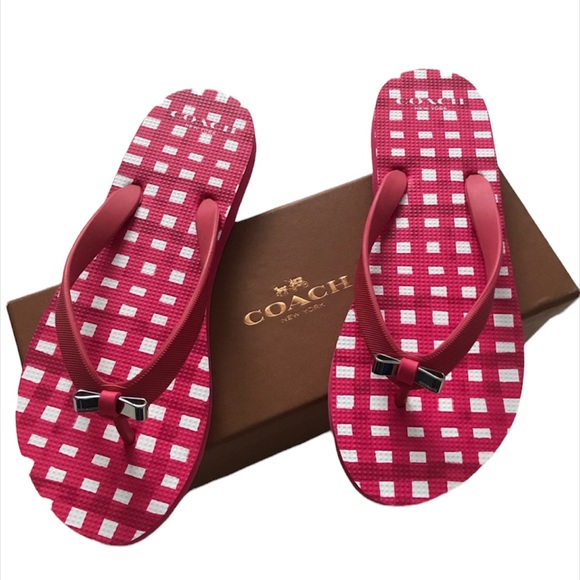 Coach Shoes - NWT Coach Amel rubber flip flop in poppy pink